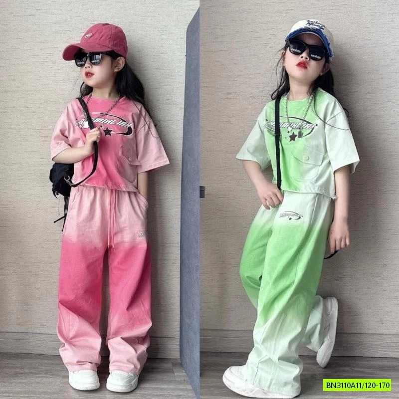 SÉT CROP TOP LOANG MÀU CÁ TÍNH