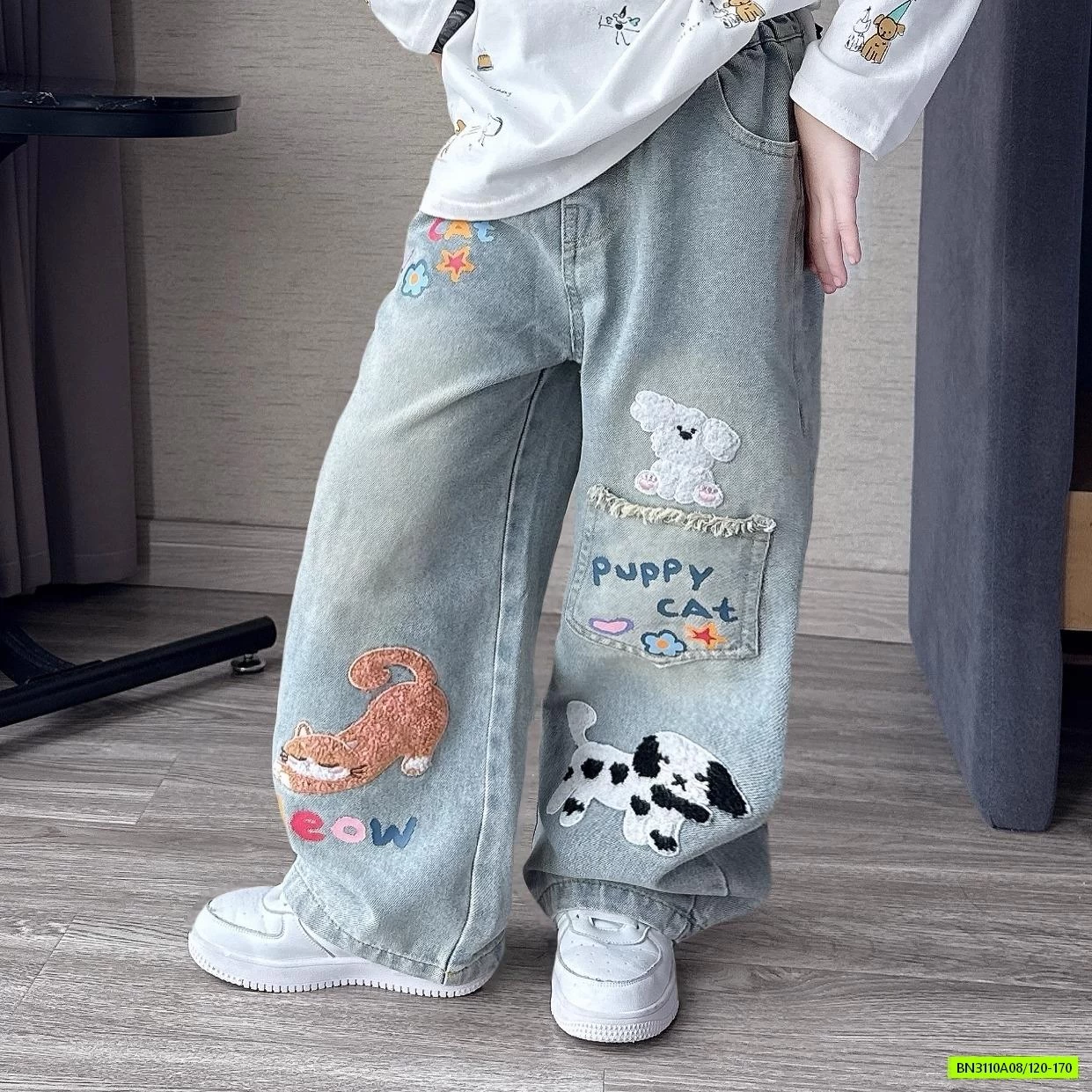 ÁO GIẢ KHĂN CHOÀNG MIX JEANS THÊU