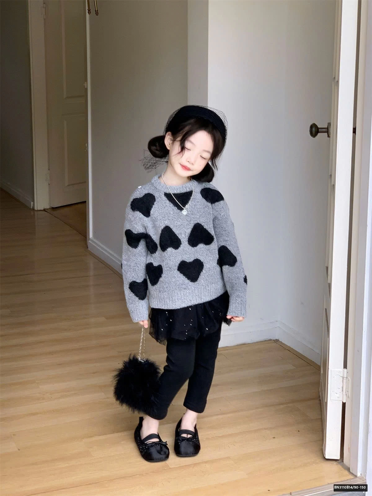 SÉT ÁO LEN TRÁI TIM MIX QUẦN LEG TUTU