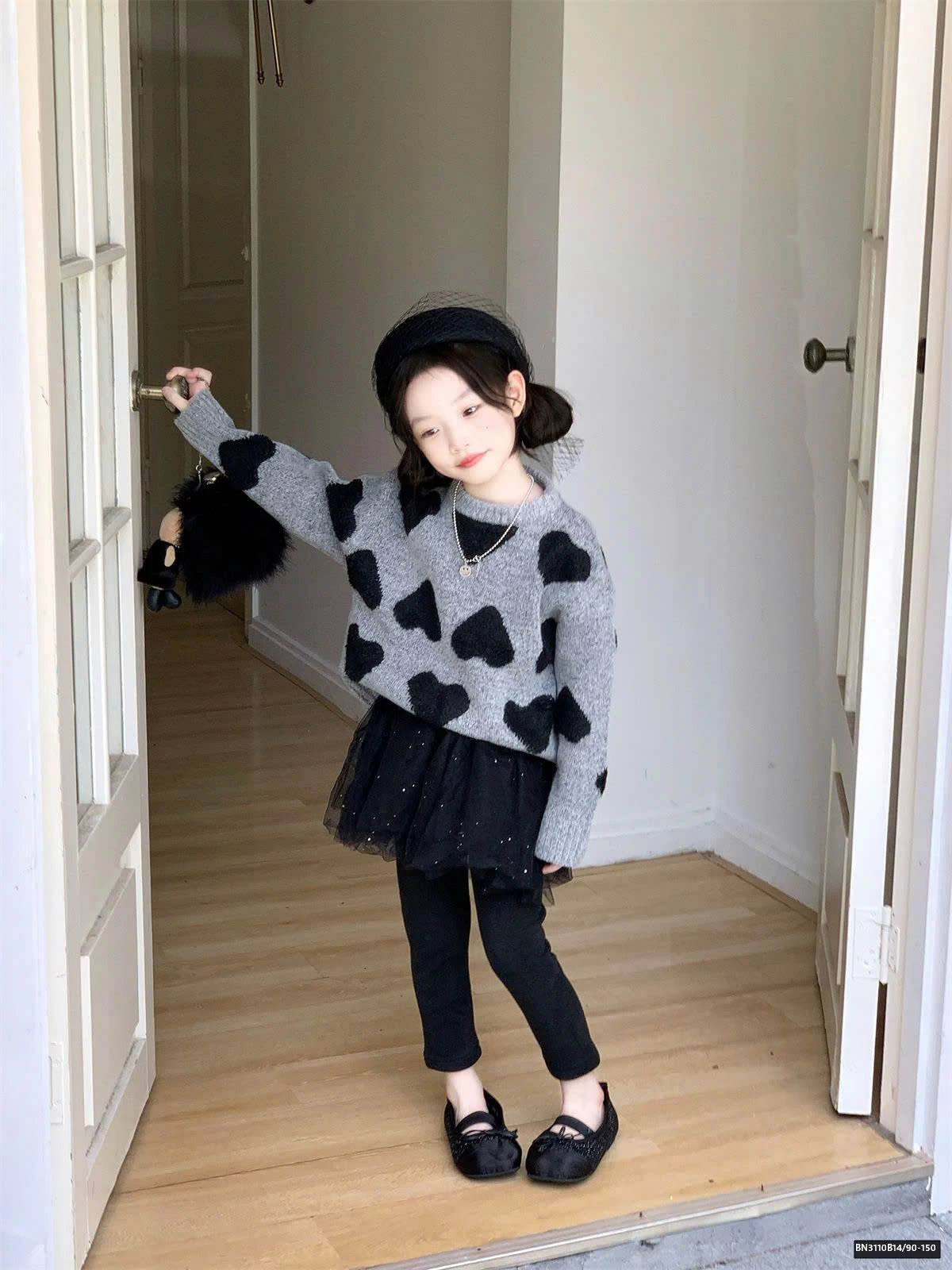 SÉT ÁO LEN TRÁI TIM MIX QUẦN LEG TUTU