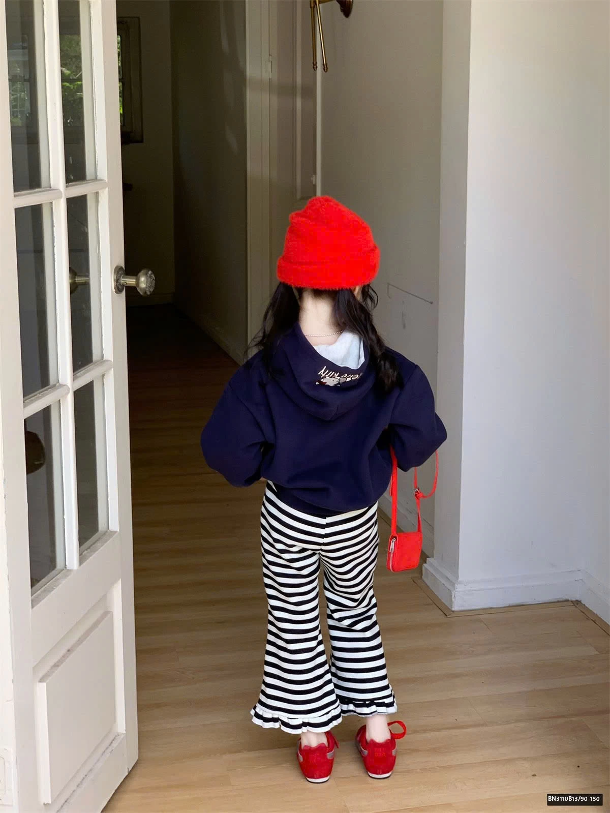 SÉT ÁO NỈ KITTY MIX QUẦN KẺ LOE