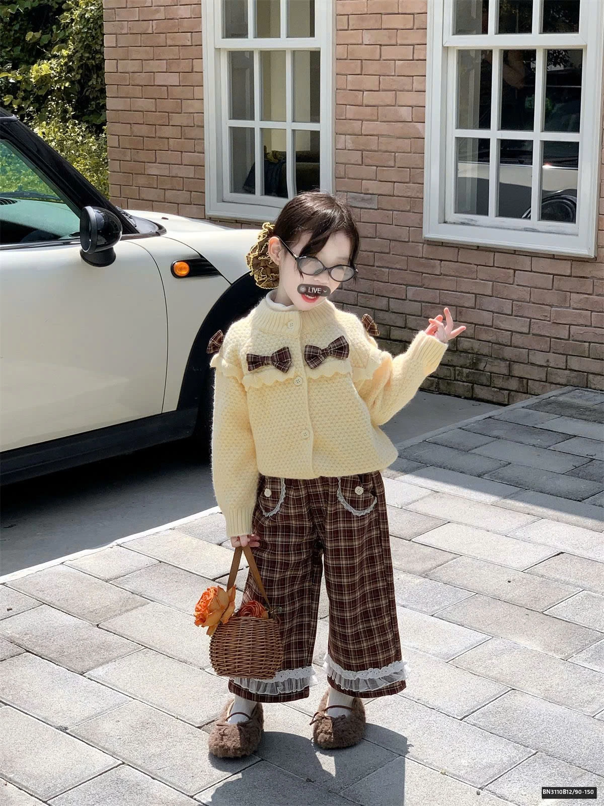 SET ÁO LEN NƠ MIX QUẦN KẺ BG