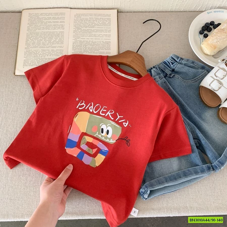 ÁO THUN ĐỎ IN SẮC MÀU