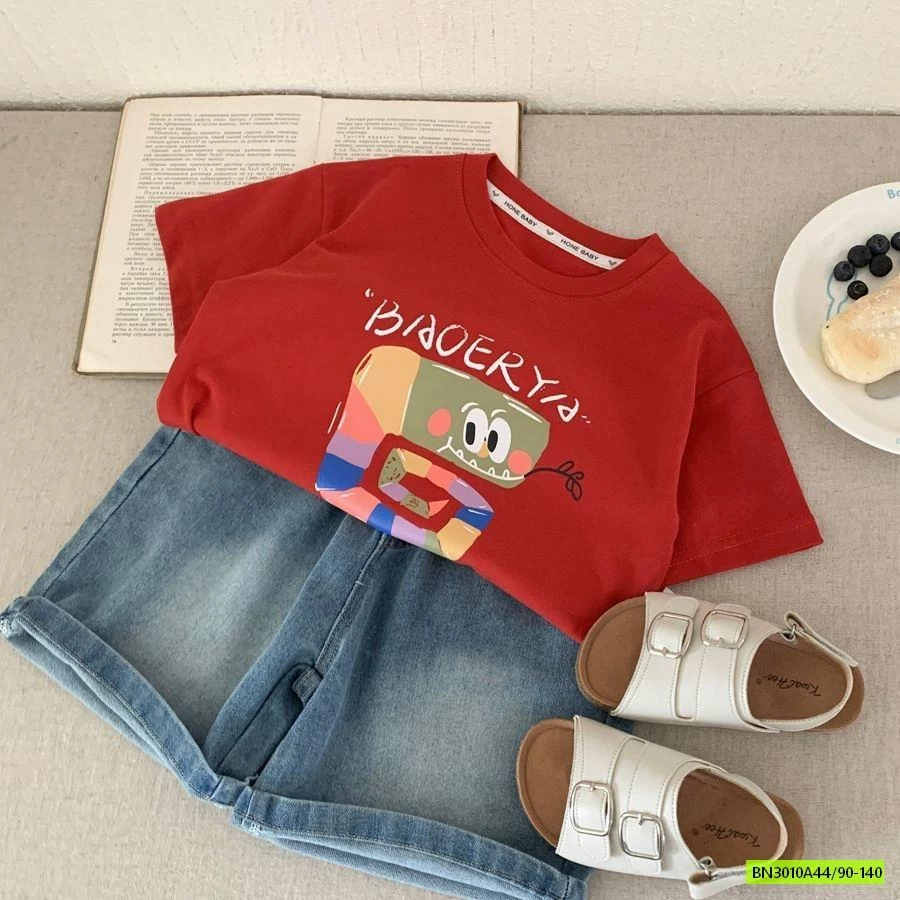 ÁO THUN ĐỎ IN SẮC MÀU