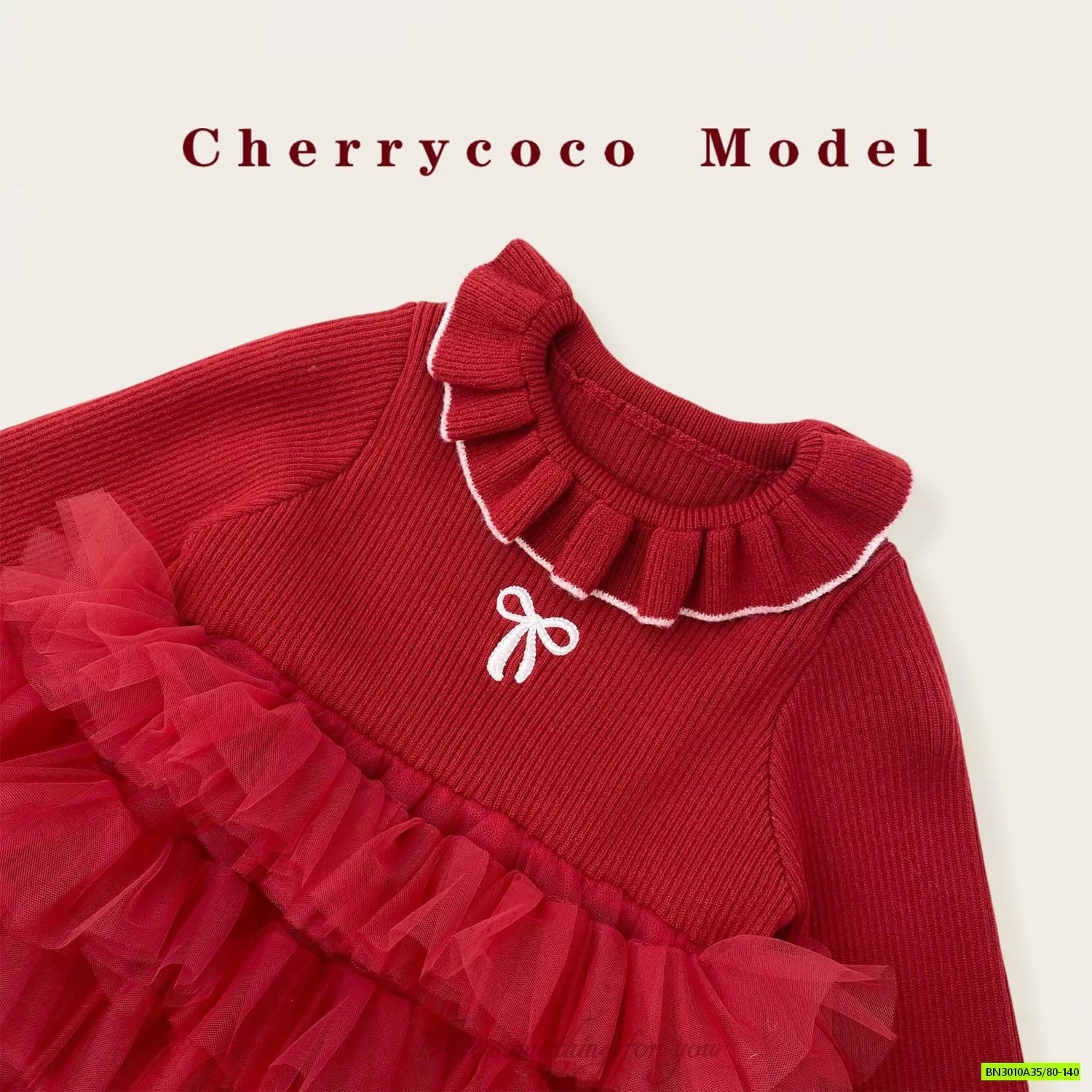 ĐẦM LEN TUTU ĐỎ CHERRYCOCO