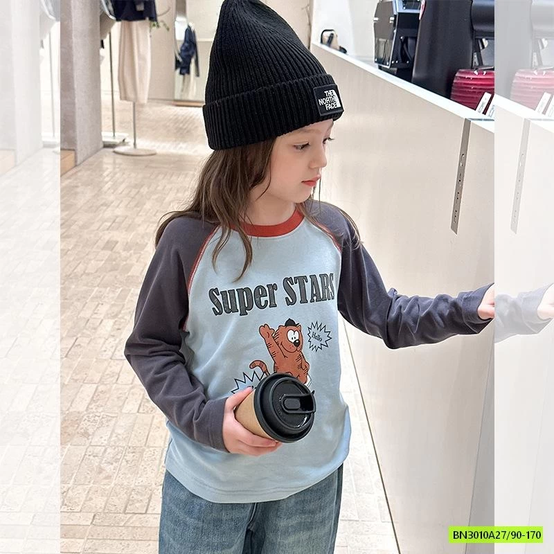 ÁO NỈ PHỐI MÀU TAY 25G062 AMBB