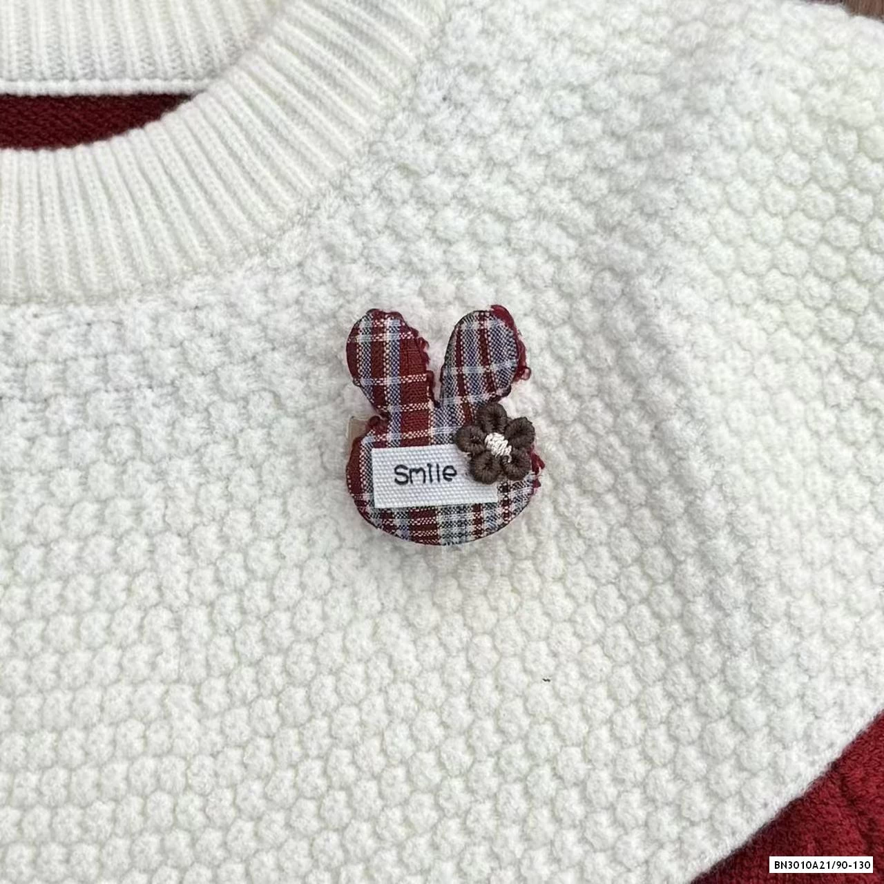 ÁO LEN CỔ CHOÀNG GĂN NƠ THỎ