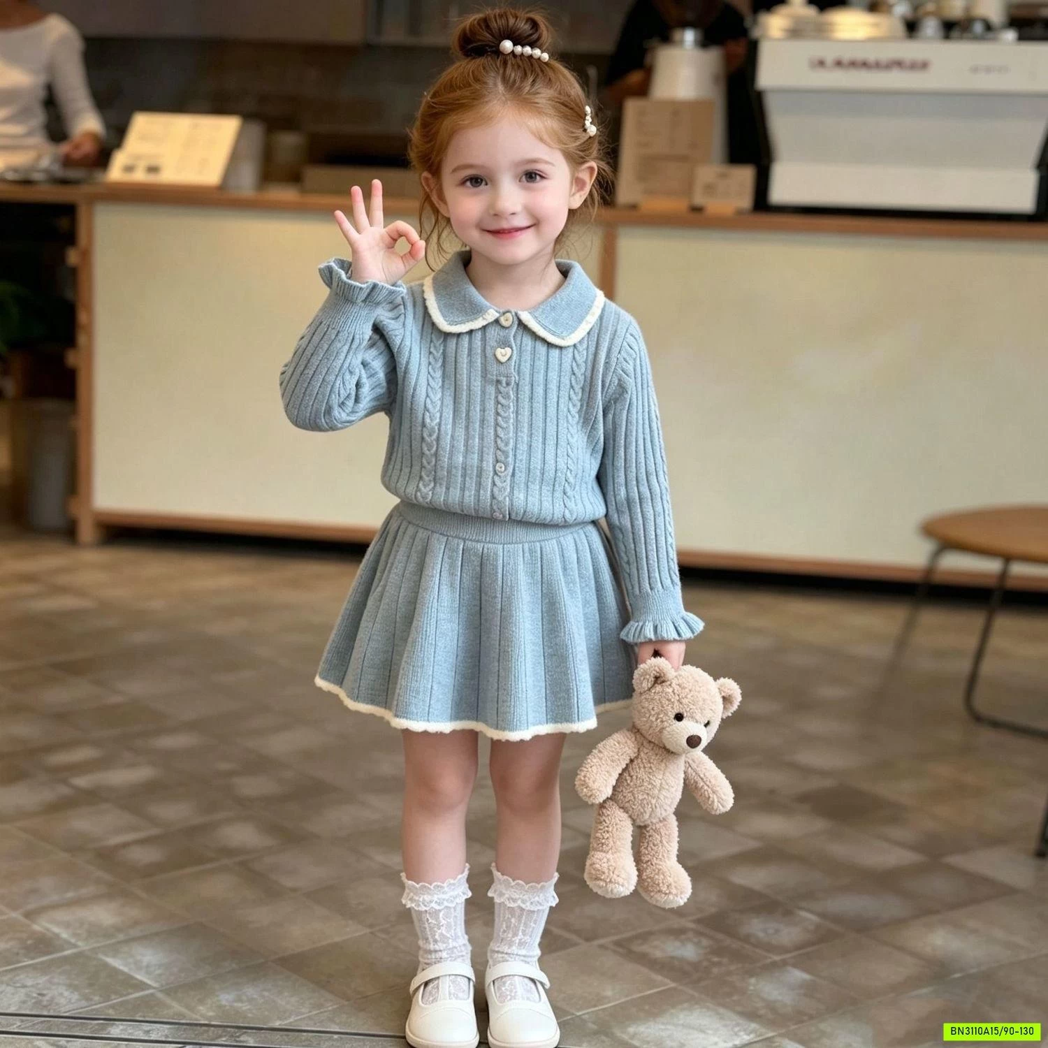 SÉT ĐẦM LEN TAY BÈO CÚC TRÁI TIM