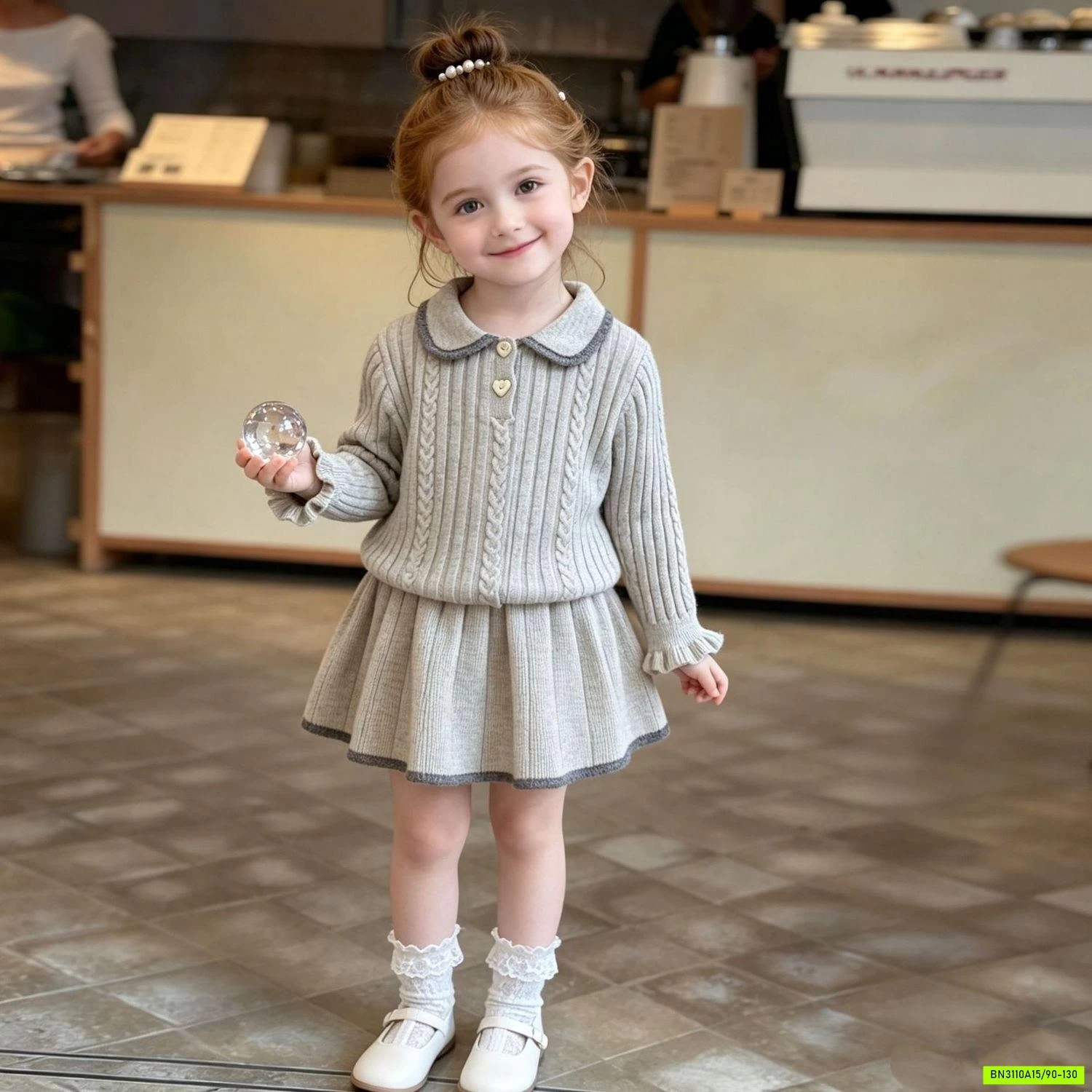 SÉT ĐẦM LEN TAY BÈO CÚC TRÁI TIM