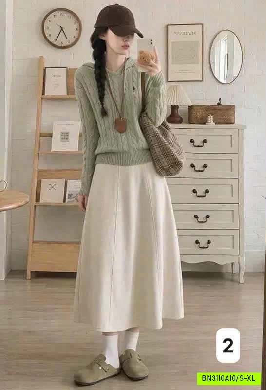 VÁY MIDI LEN DÁNG DÀI