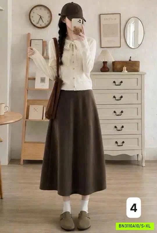 VÁY MIDI LEN DÁNG DÀI