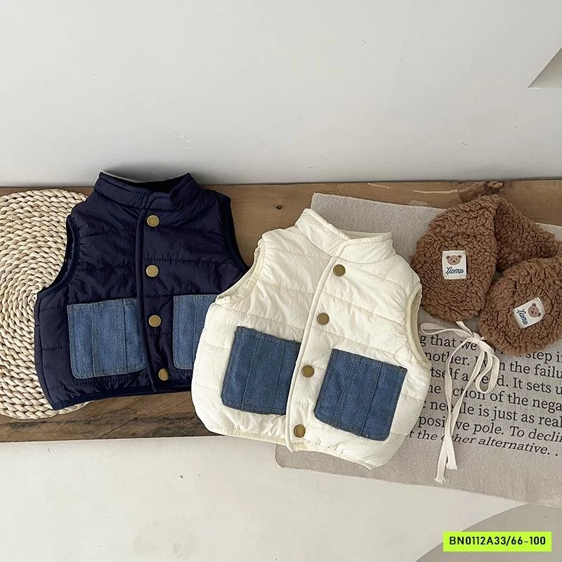 KHOÁC GILE PHAO PHỐI MÀU TÚI SZ NHÍ