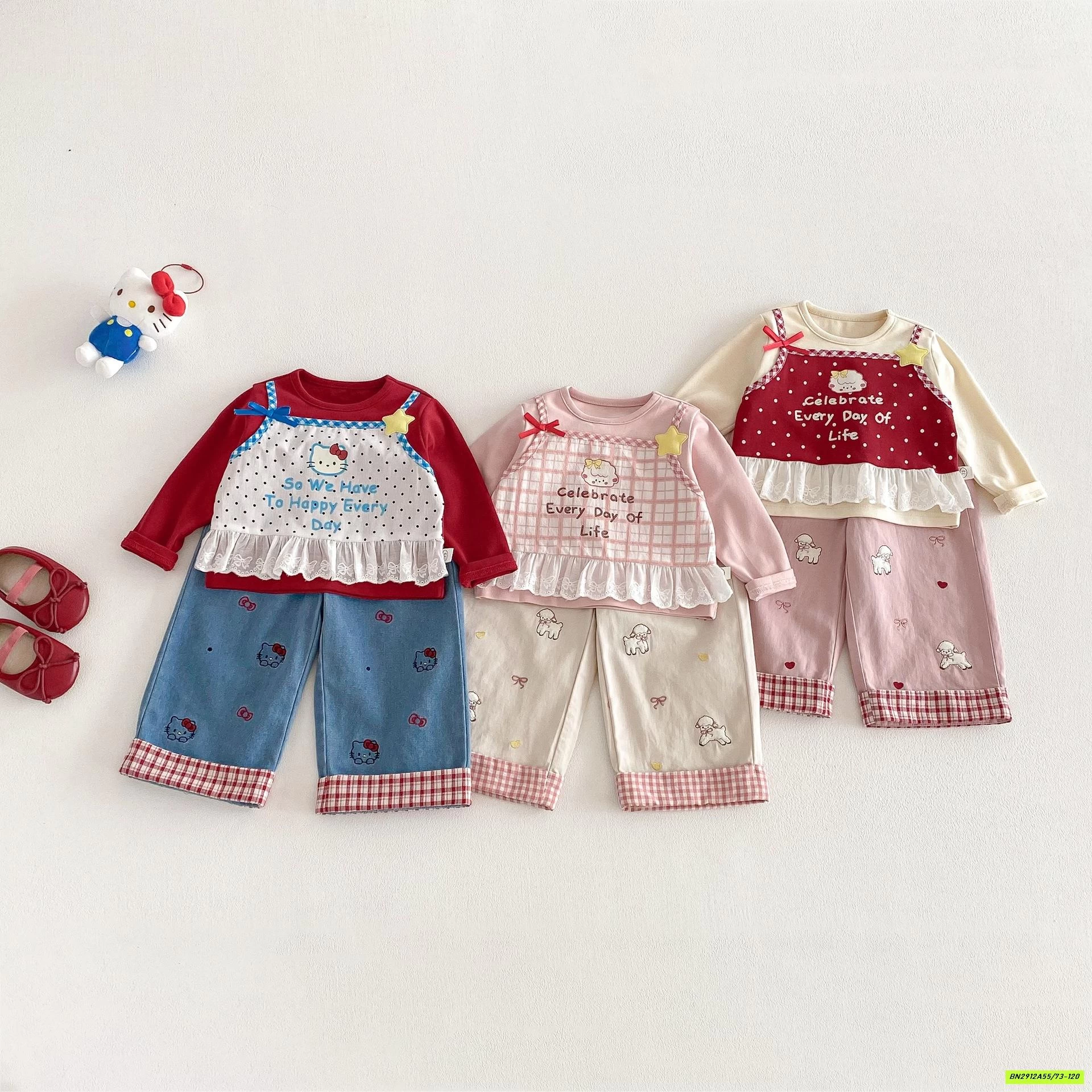 SÉT ÁO DỄ THƯƠNG MIX QUẦN KITTY