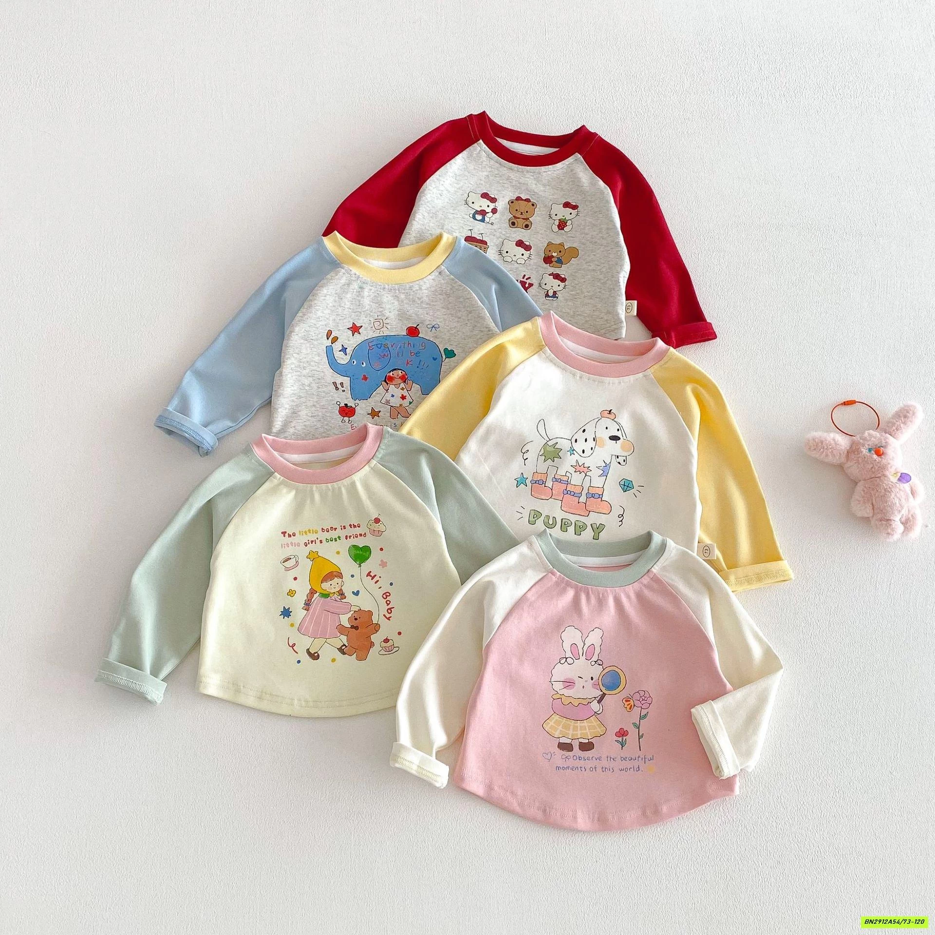 ÁO THUN PHỐI MÀU TAY DỄ THƯƠNG