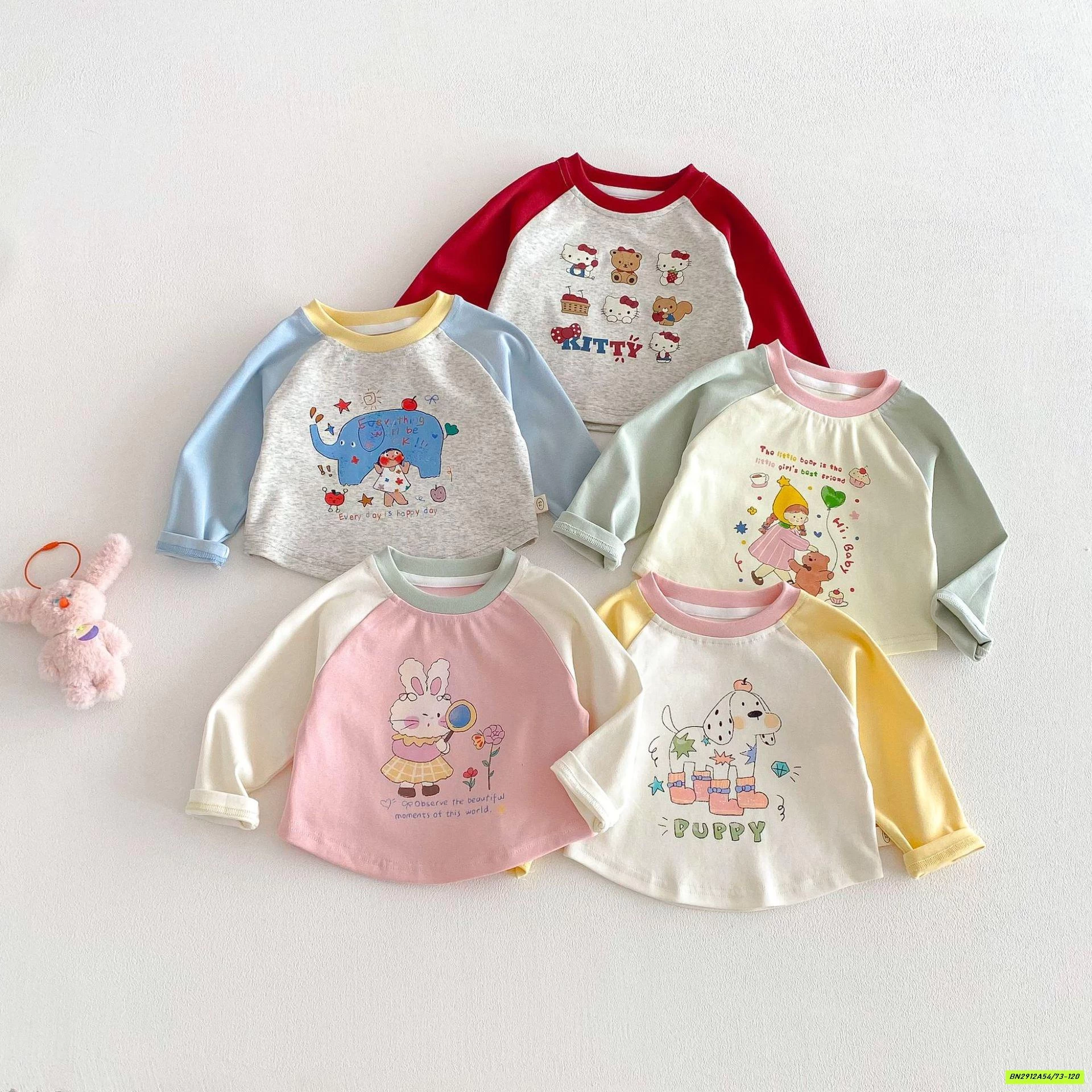 ÁO THUN PHỐI MÀU TAY DỄ THƯƠNG