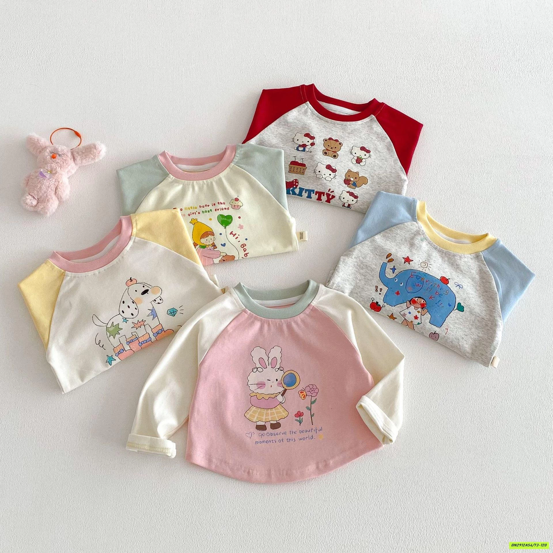 ÁO THUN PHỐI MÀU TAY DỄ THƯƠNG