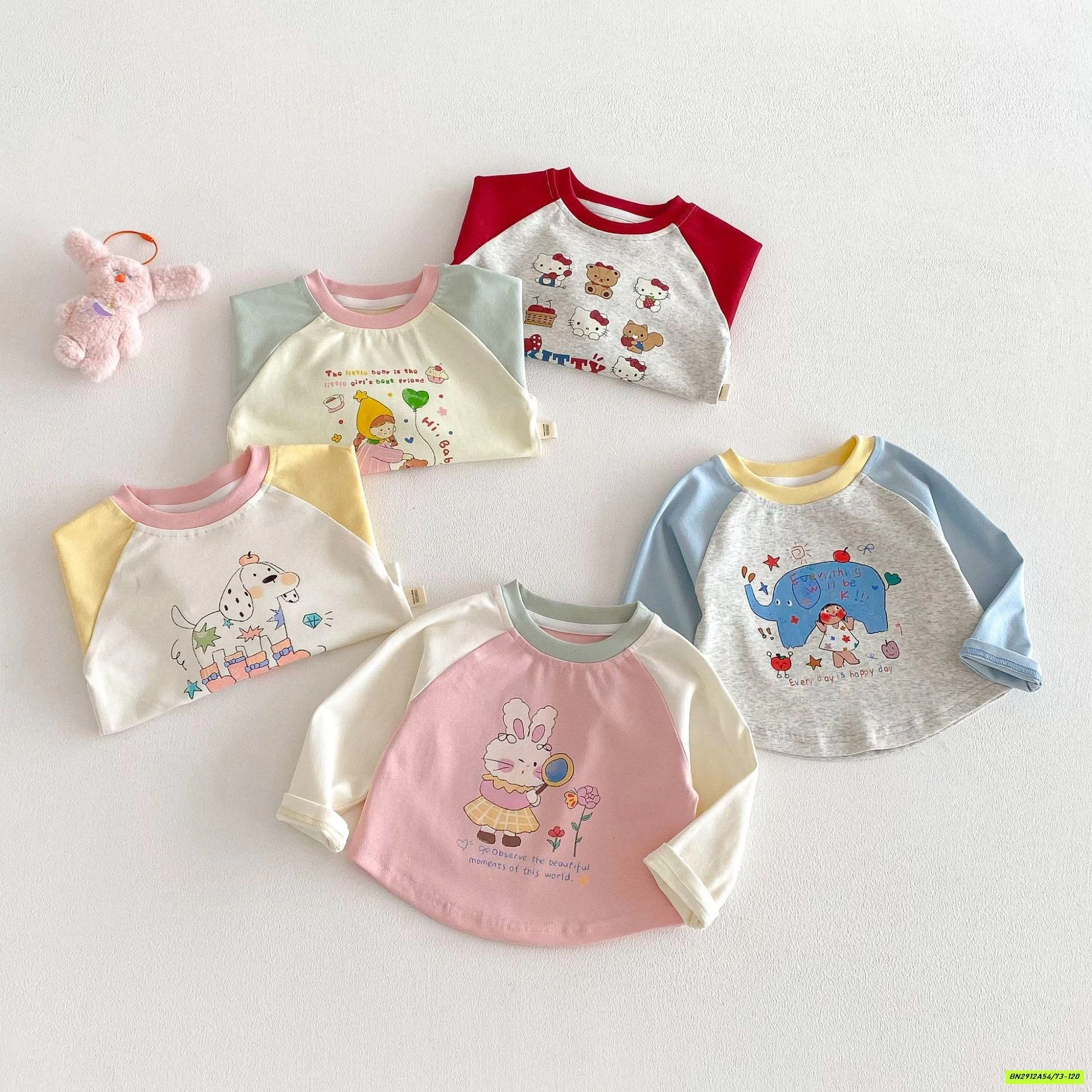 ÁO THUN PHỐI MÀU TAY DỄ THƯƠNG