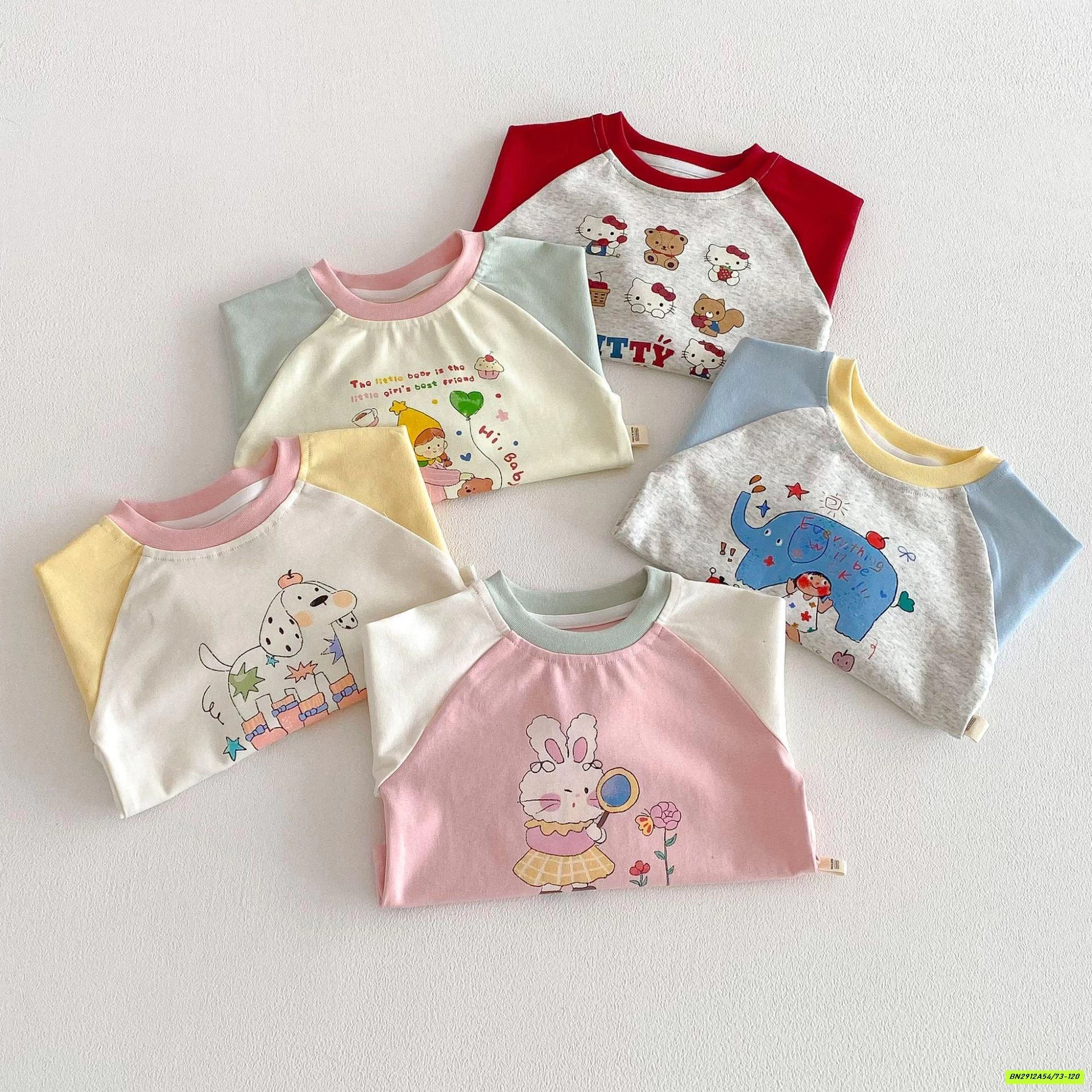 ÁO THUN PHỐI MÀU TAY DỄ THƯƠNG