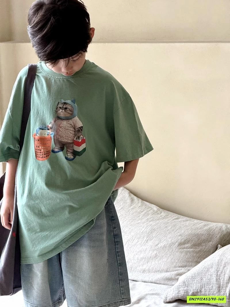 ÁO THUN XANH MÈO Ú