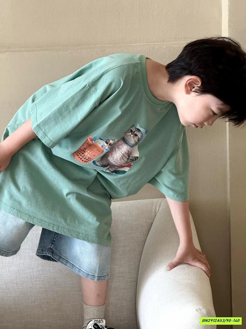 ÁO THUN XANH MÈO Ú