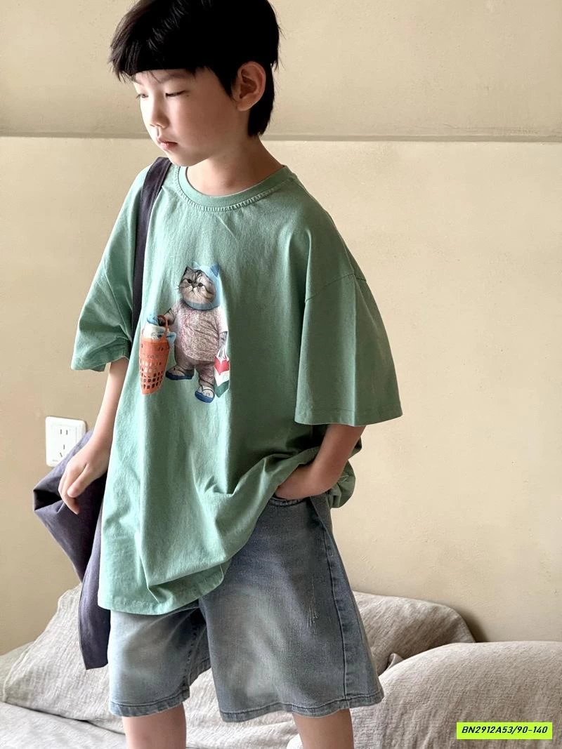 ÁO THUN XANH MÈO Ú