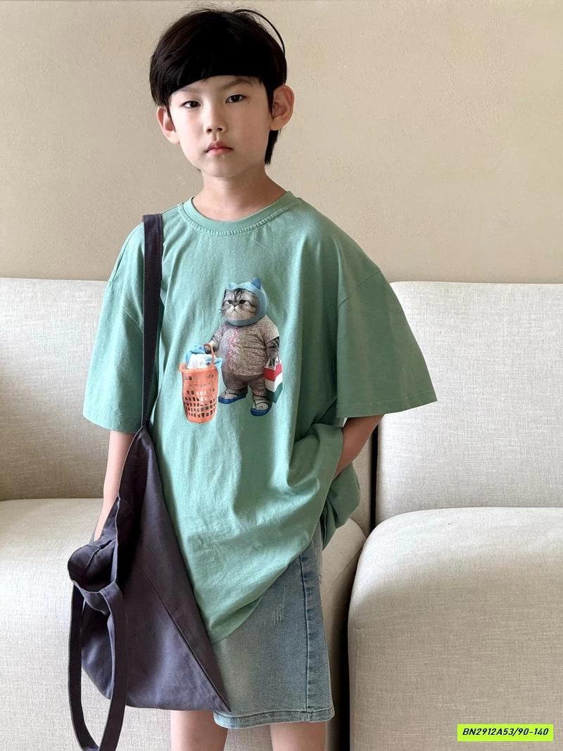 ÁO THUN XANH MÈO Ú