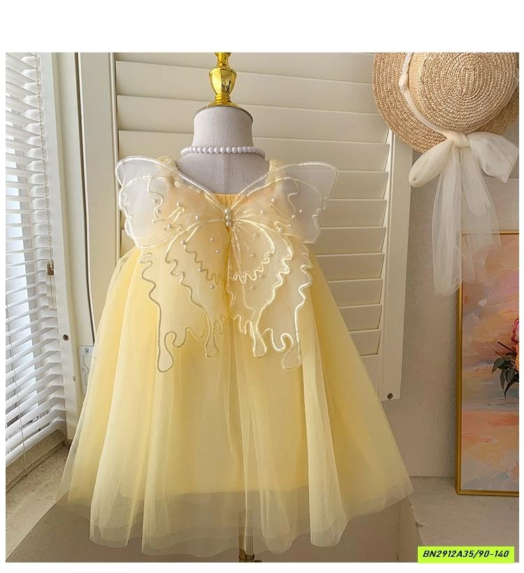 ĐẦM VOAN VÀNG 2 DÂY CÁNH BƯỚM BLUETOWN