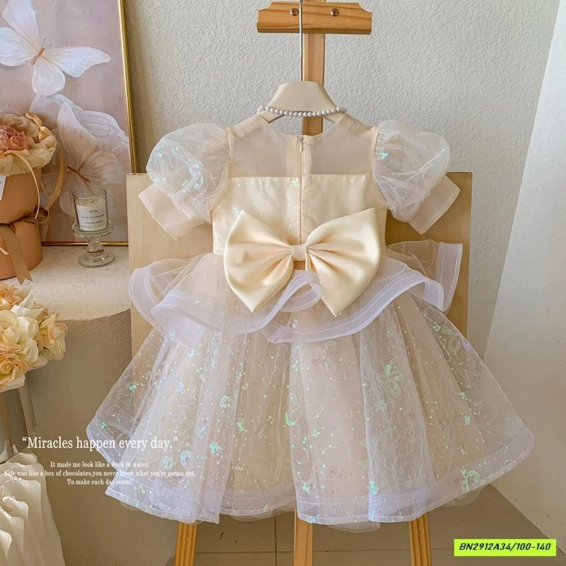 ĐẦM CÔNG CHÚA TAY BỒNG ĐÍNH CƯỜM BLUETOWN