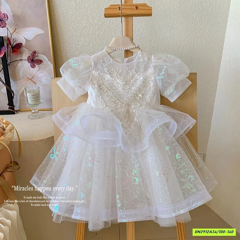 ĐẦM CÔNG CHÚA TAY BỒNG ĐÍNH CƯỜM BLUETOWN