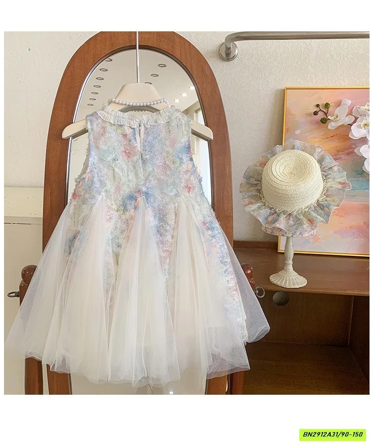 ĐẦM VOAN HOA SẮC MÀU BLUETOWN