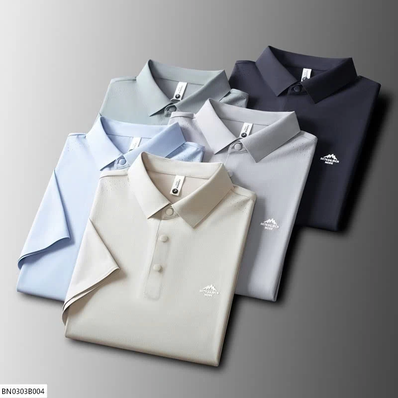ÁO POLO NAM TRƠN MÀU LOGO NỔI