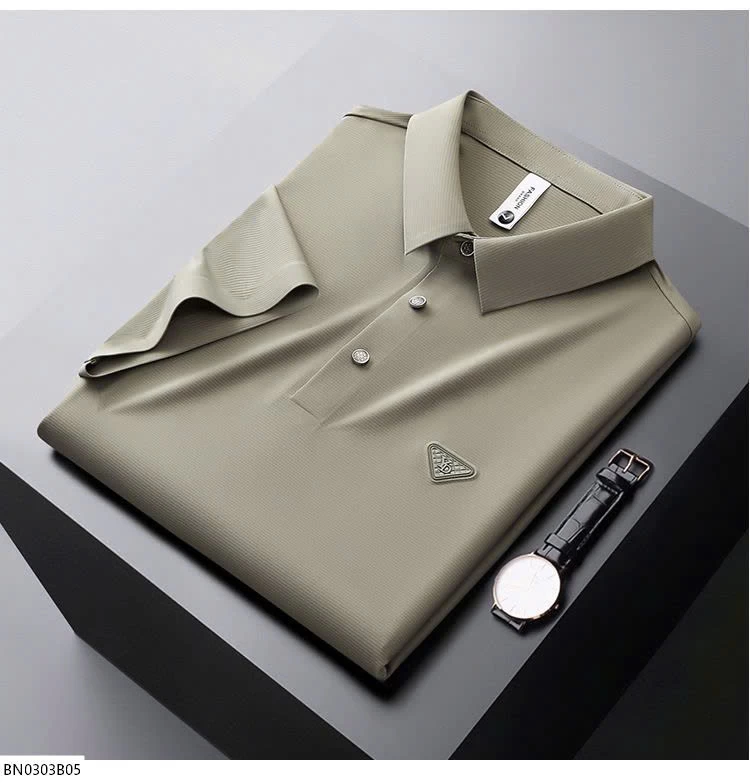 ÁO POLO NAM TRƠN MÀU LOGO TAM GIÁC YD