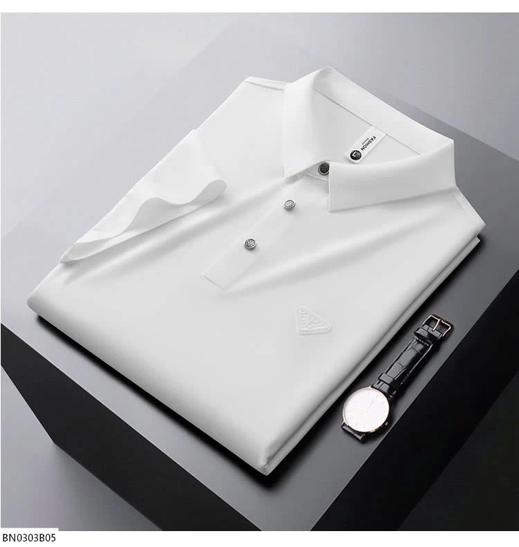 ÁO POLO NAM TRƠN MÀU LOGO TAM GIÁC YD