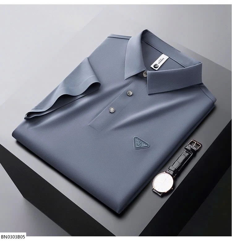 ÁO POLO NAM TRƠN MÀU LOGO TAM GIÁC YD