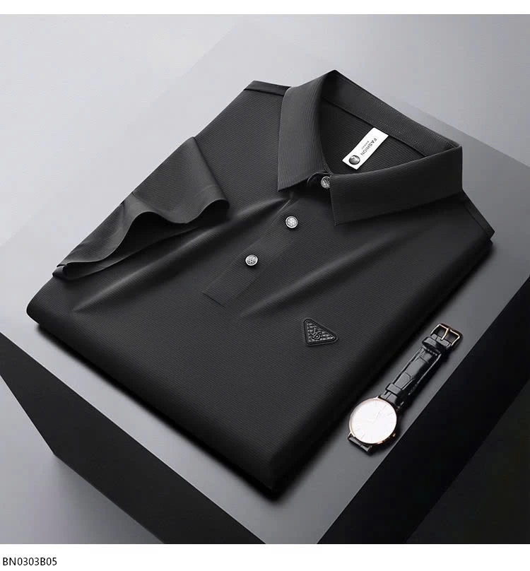 ÁO POLO NAM TRƠN MÀU LOGO TAM GIÁC YD