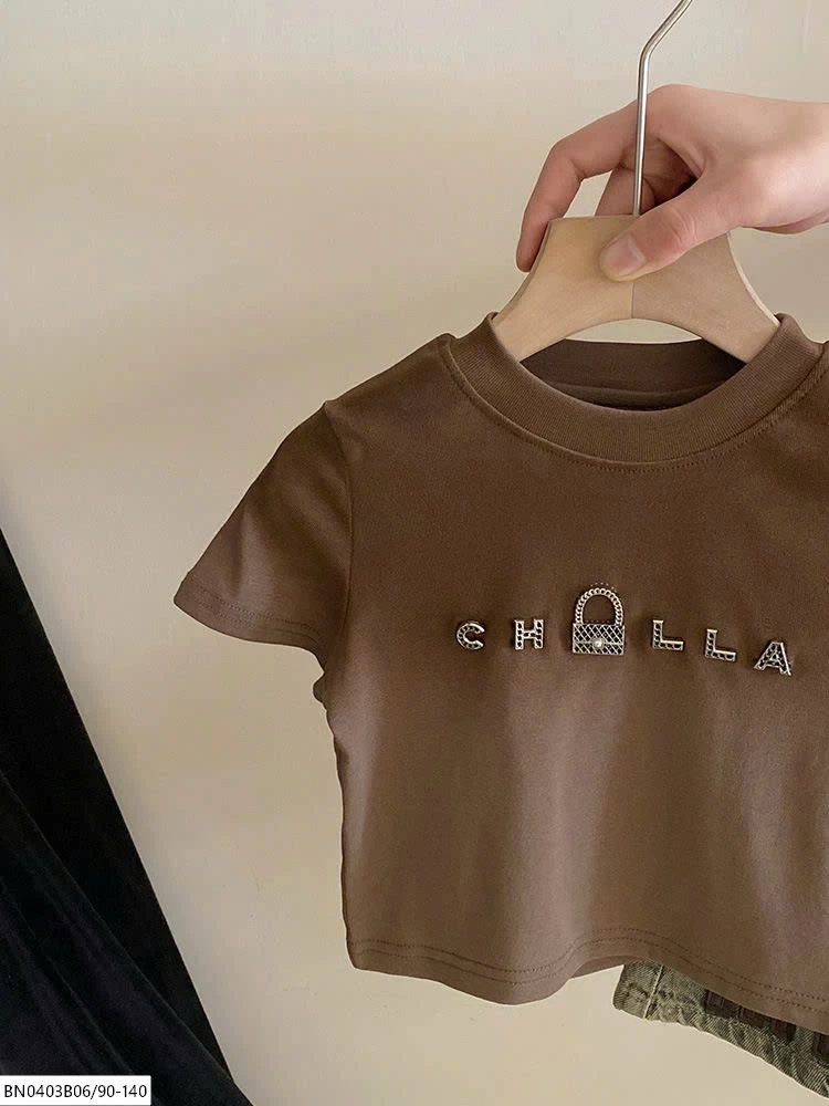 SÉT CHÂN JEAN MIN MIX ÁO THUN NÂU