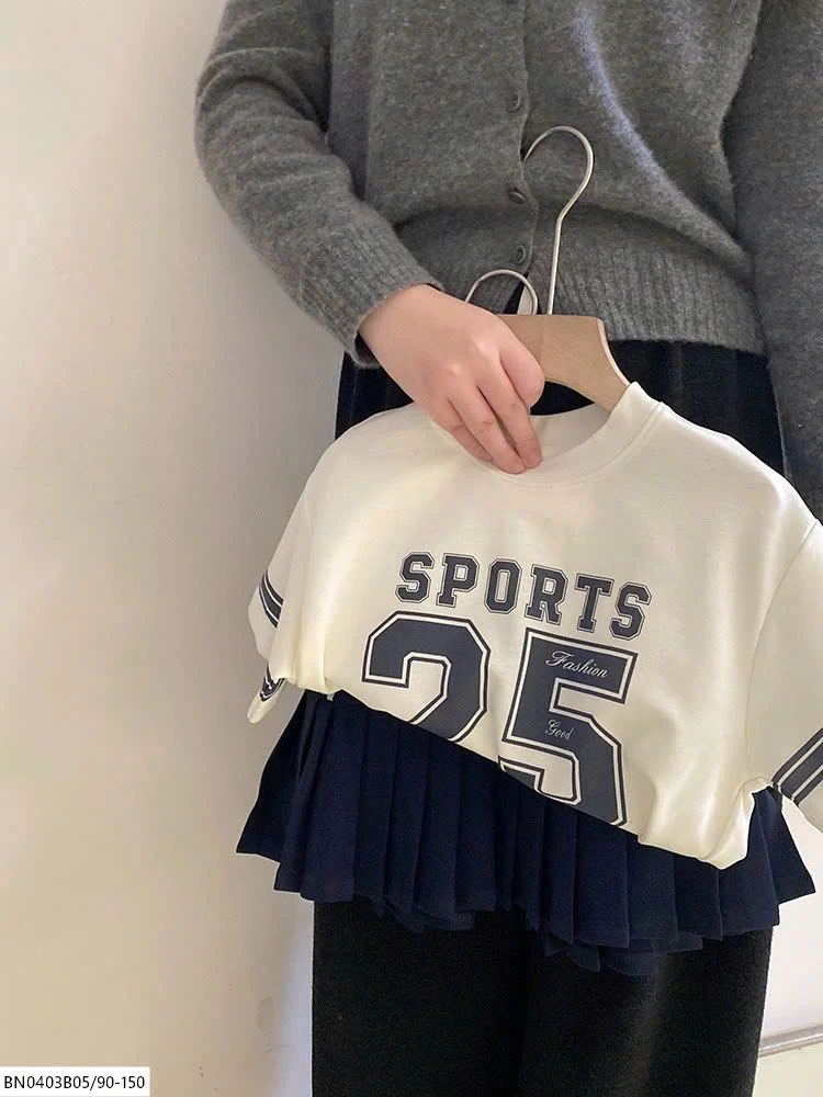 SÉT CHÂN VÁY XẾP LÝ MIX ÁO THUN SỐ 25