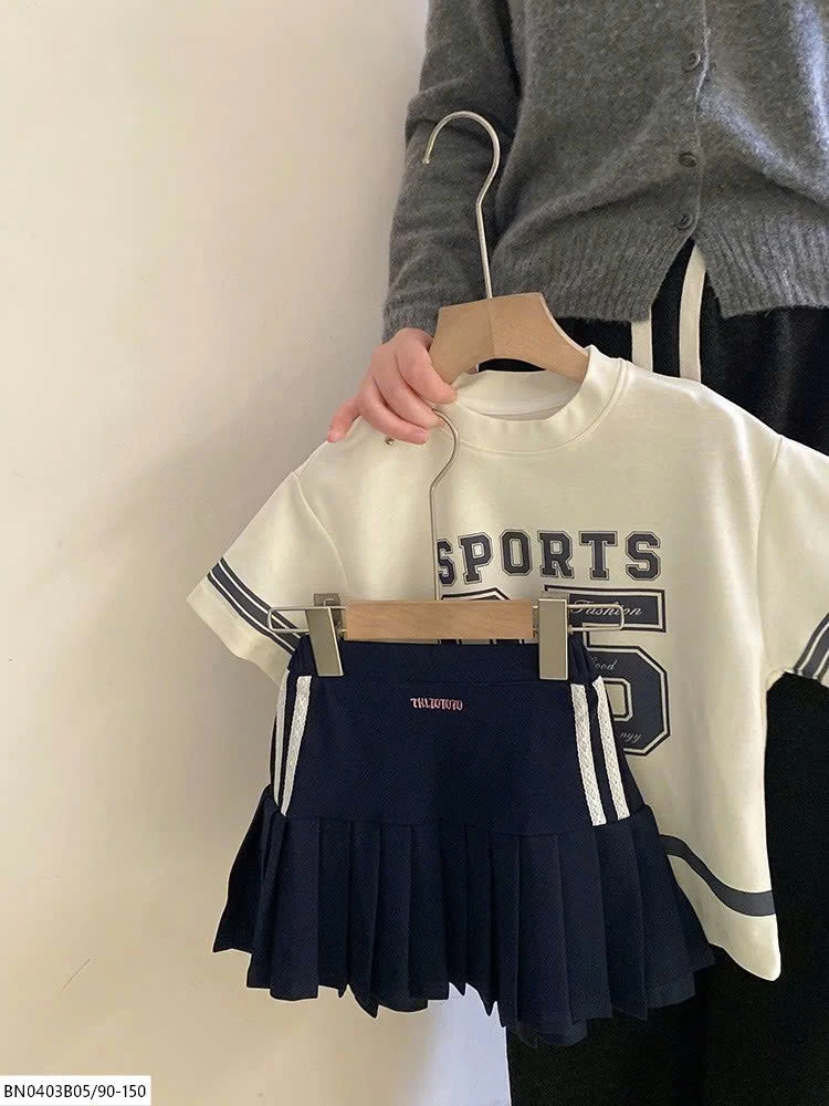 SÉT CHÂN VÁY XẾP LÝ MIX ÁO THUN SỐ 25