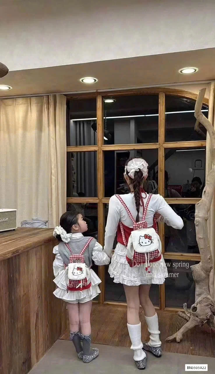 BALO KITTY CARO ĐỎ