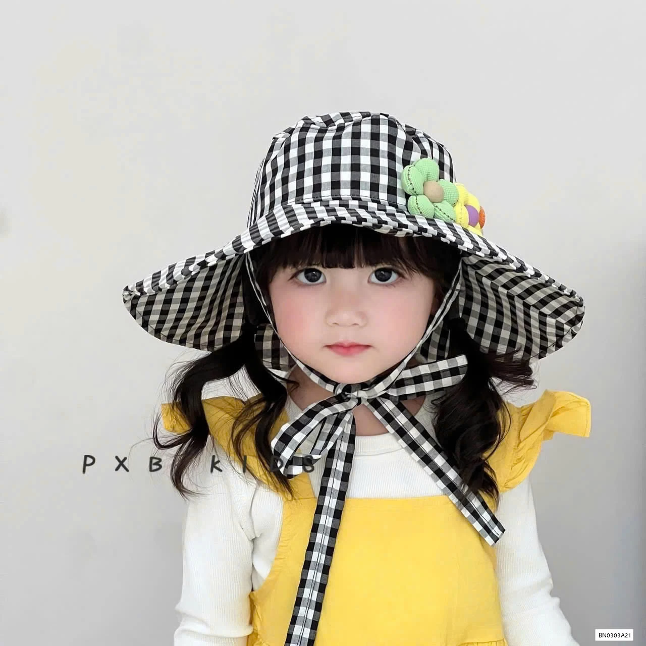 MŨ BÈO CARO GẮN HOA