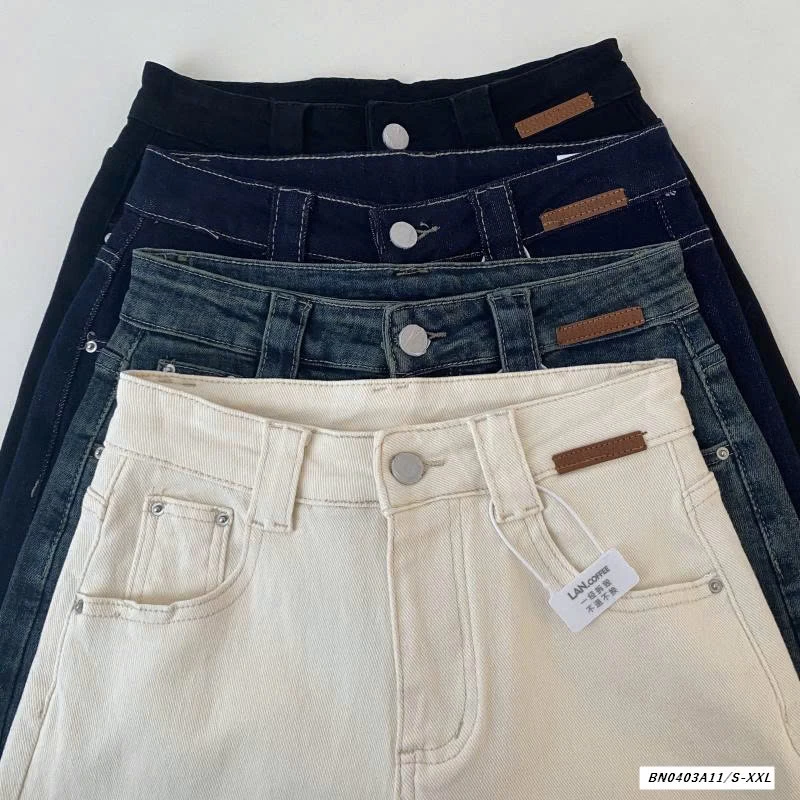 JEANS SUÔNG CẠP CAO