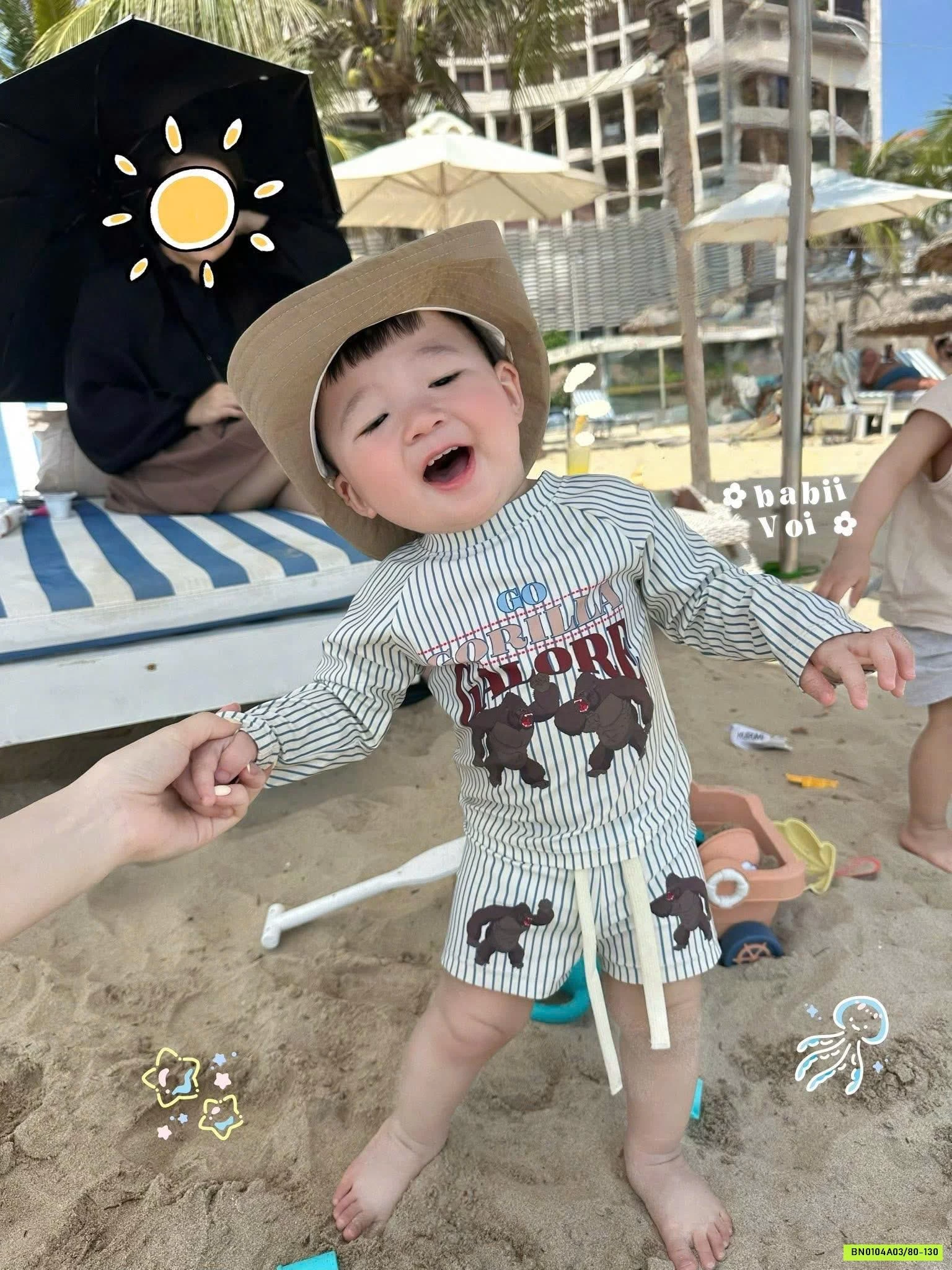 SÉT BƠI BÉ TRAI 3 CHI TIẾT ÁO DÀI TAY