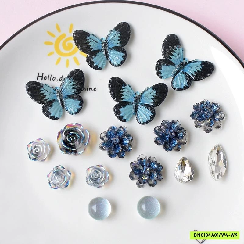 CROCS BỆT GẮN CHARM HOA XANH