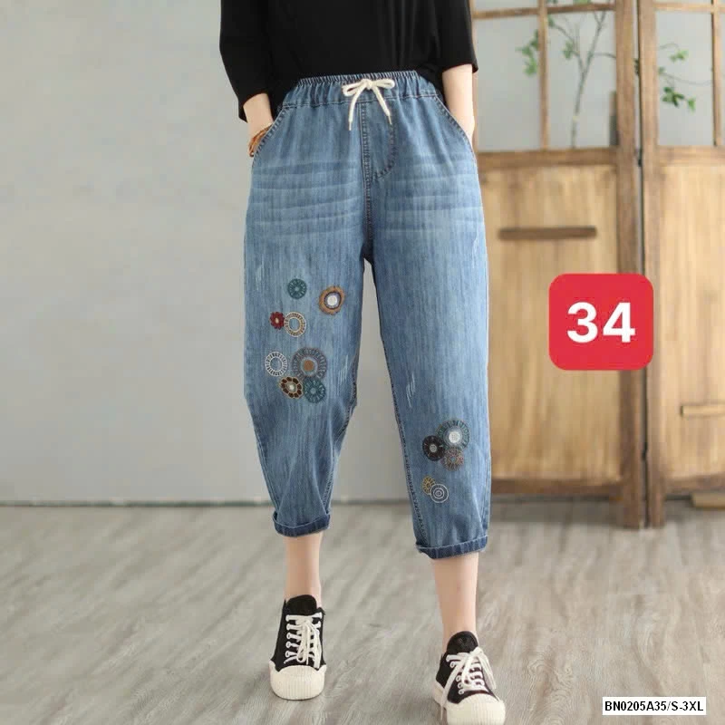 BAGGY JEASN THÊU XUẤT NHẬT