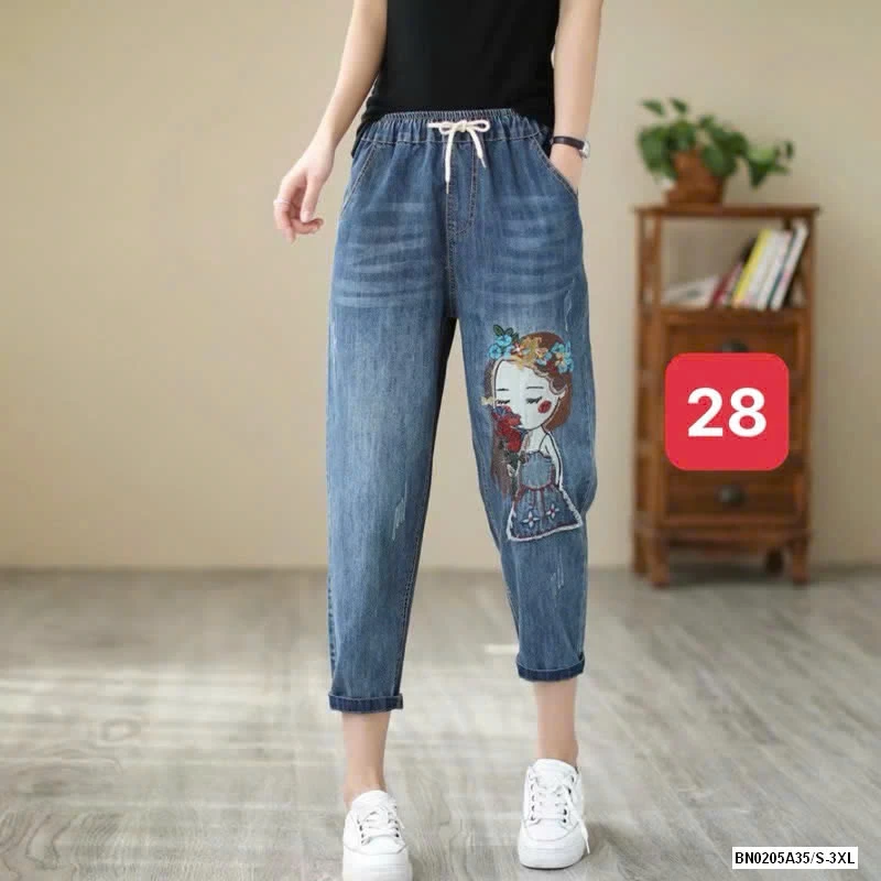 BAGGY JEASN THÊU XUẤT NHẬT