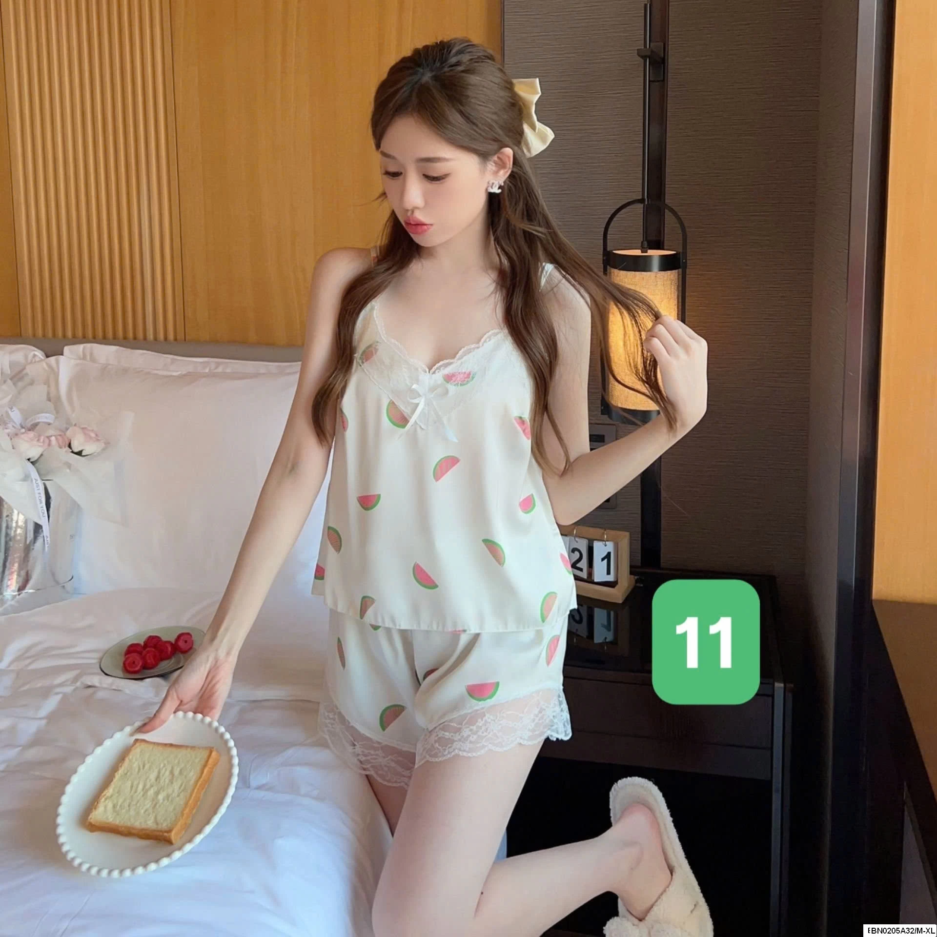 BỘ NGỦ LỤA 2 DÂY VIỀN REN