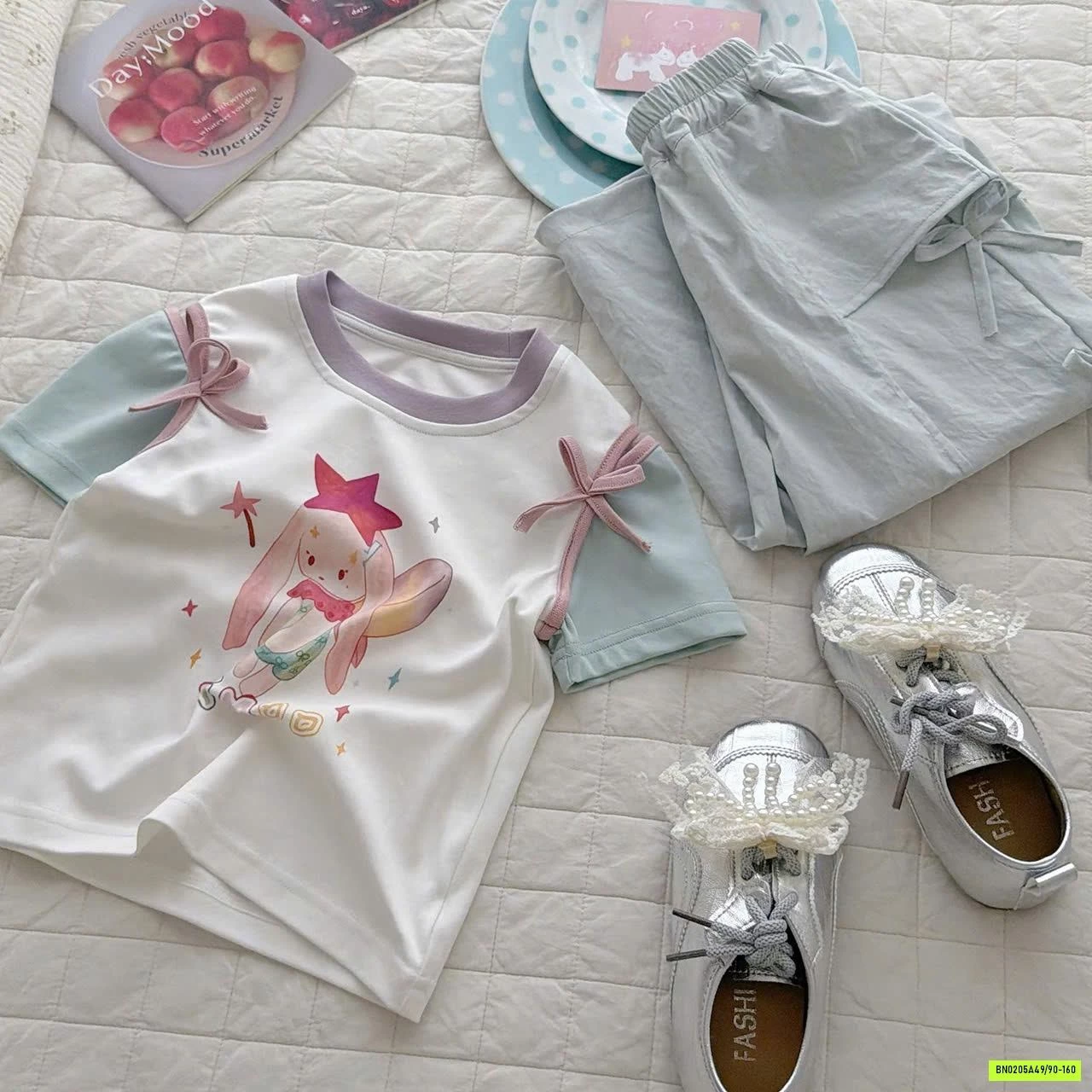 SÉT ÁO THỎ MIX QUẦN NƠ