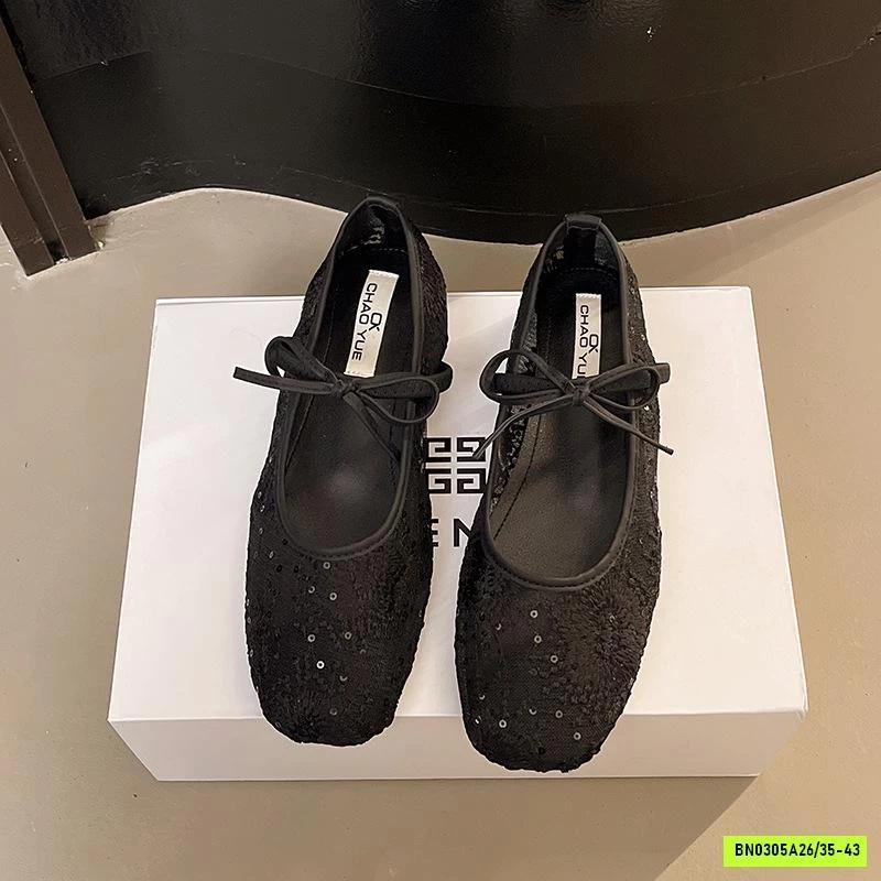 GIÀY BÚP BÊ LƯỚI THÊU HOA