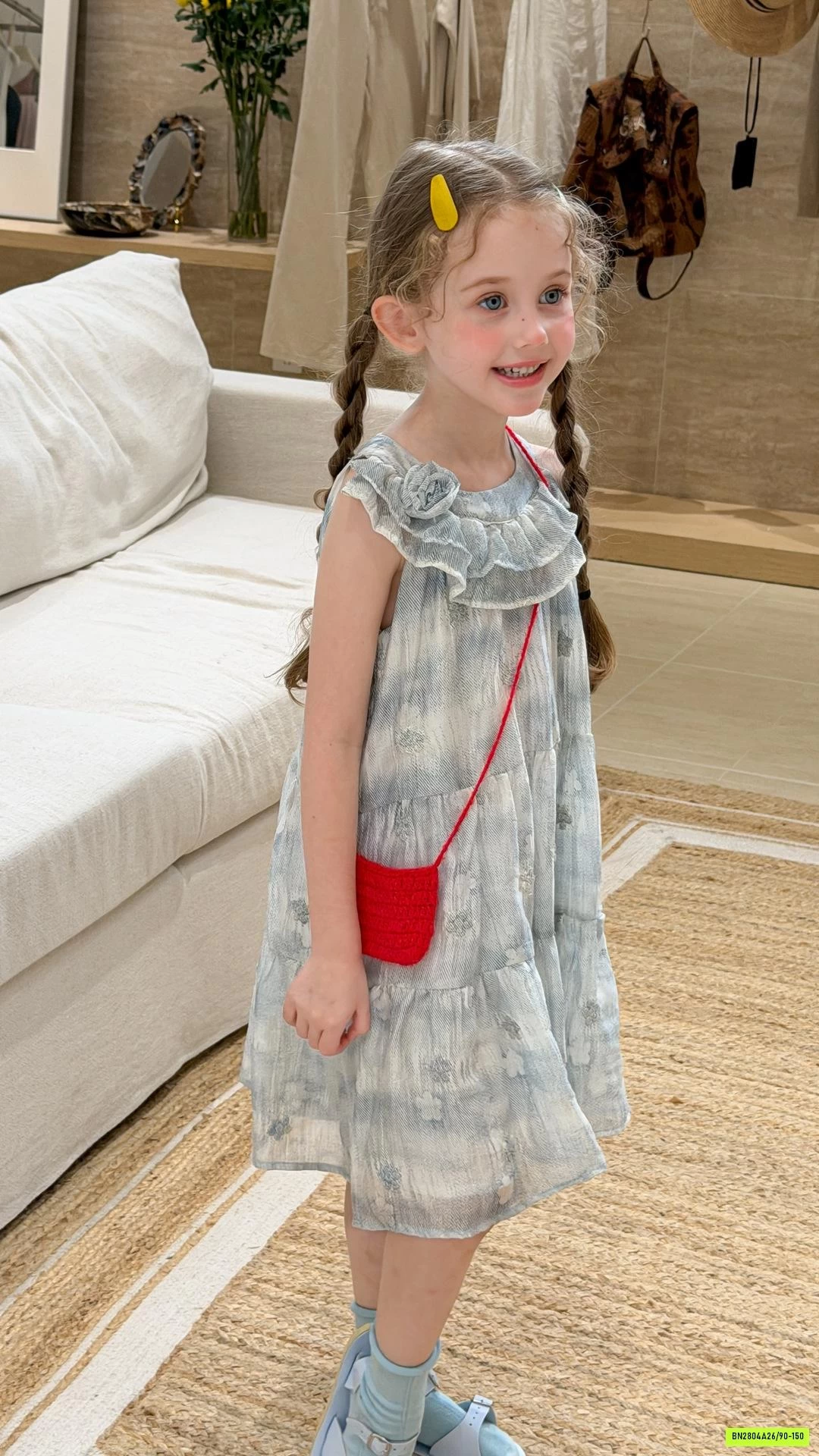 ĐẦM VOAN CỔ BÈO HOA 3D