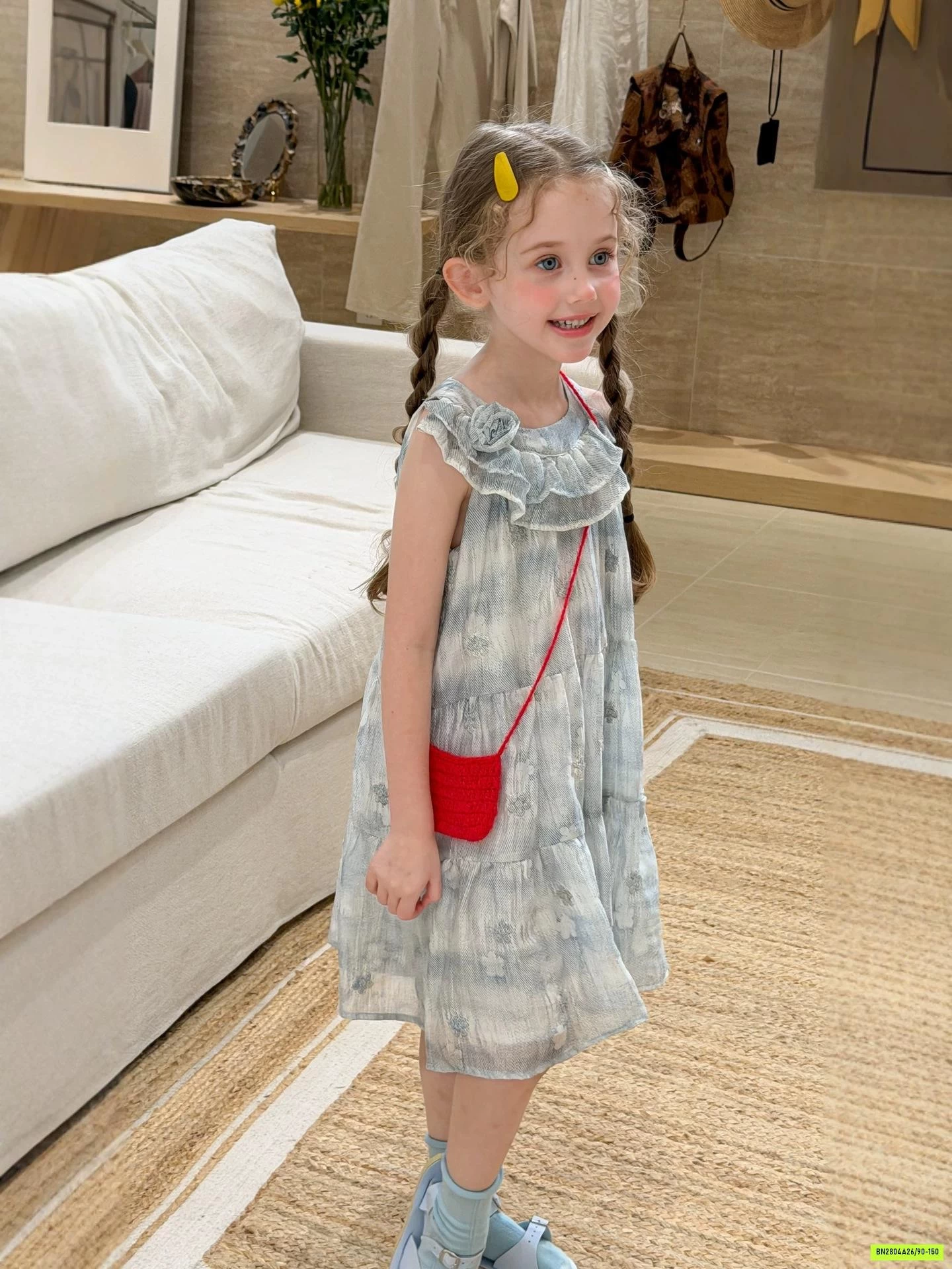 ĐẦM VOAN CỔ BÈO HOA 3D